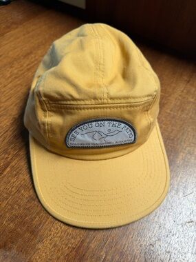 Yellow Five-Panel Cap with Front Patch